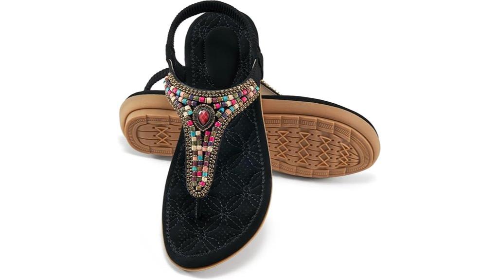 elegant beaded flat sandals