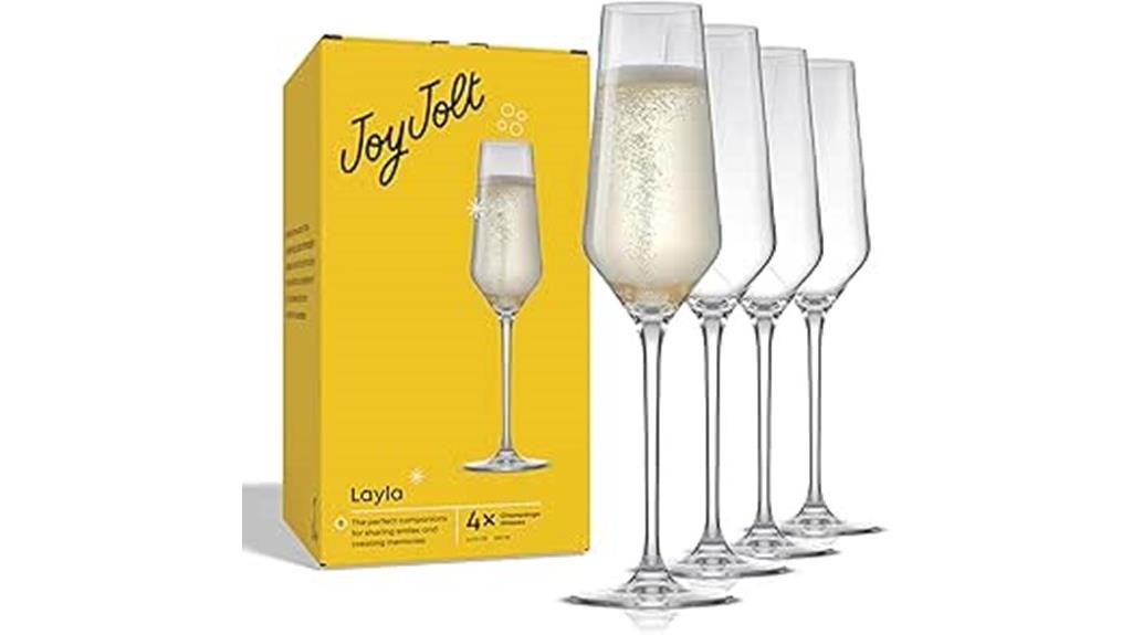 elegant crystal champagne flutes