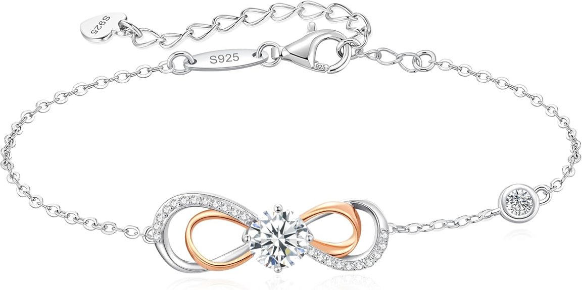 elegant heart moissanite bracelet