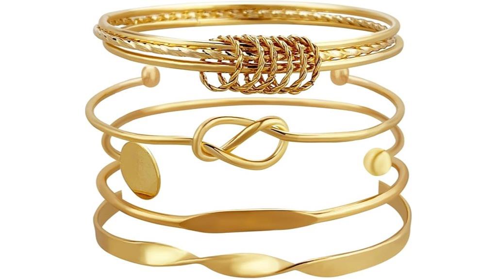 elegant multi layer gold bangles