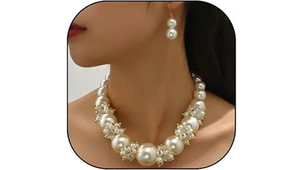 elegant pearl jewelry set