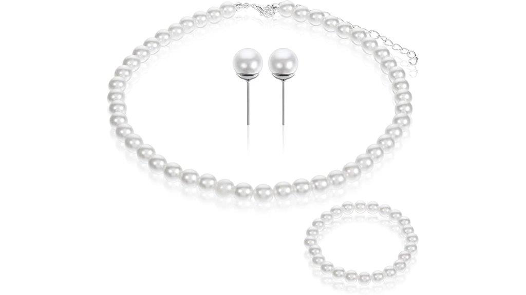 elegant pearl necklace set