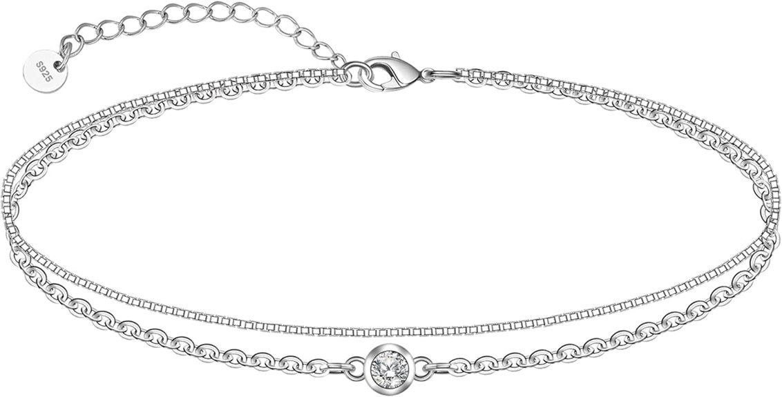 elegant sterling silver anklet
