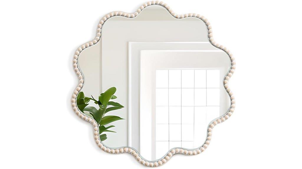 farmhouse beaded round mirror