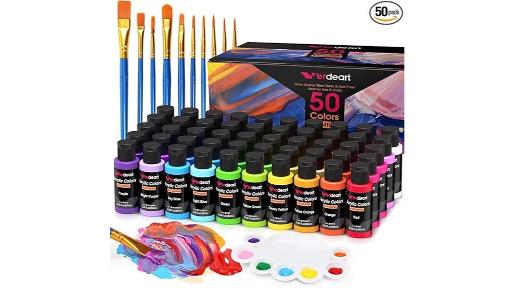 fifty color acrylic art kit