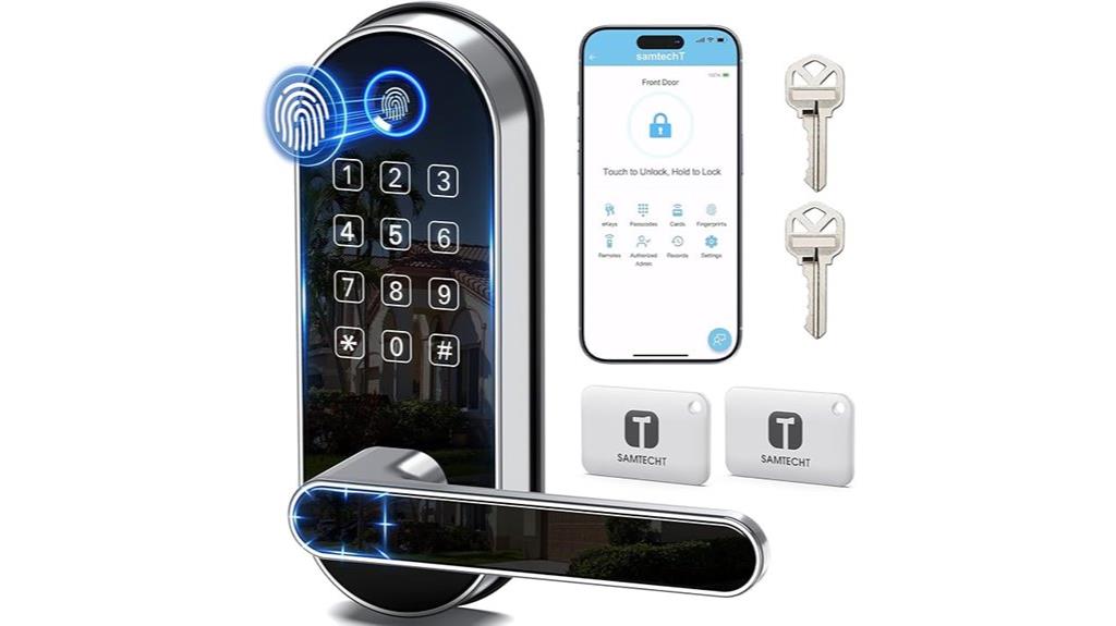 fingerprint keypad handle lock
