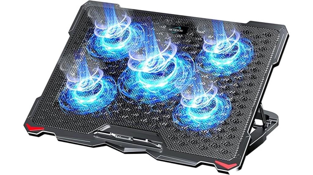 five fan laptop cooling pad