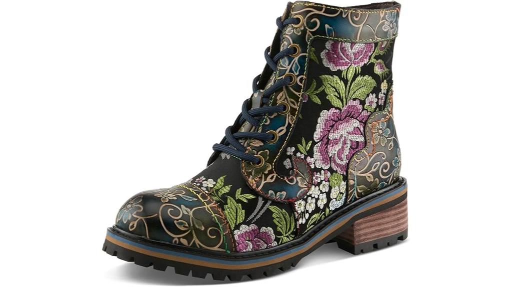 floral ankle booties