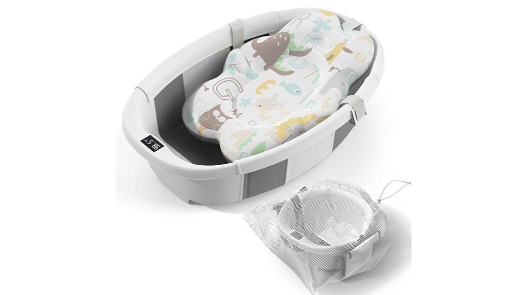 foldable baby bathtub with thermometer