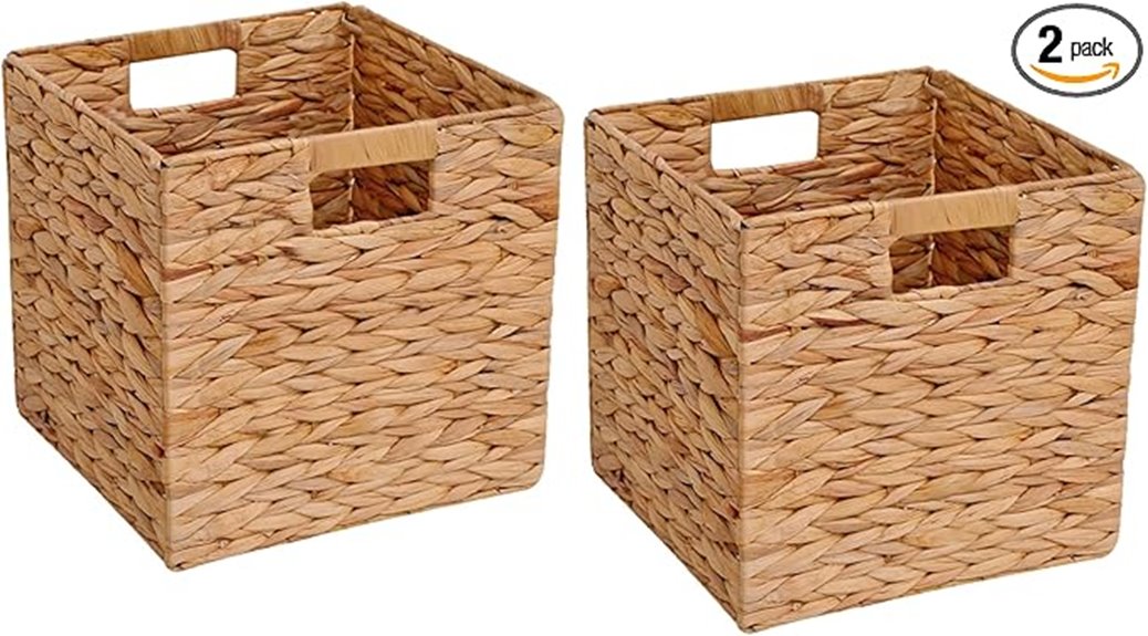 foldable wicker storage baskets