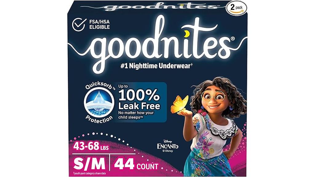 girls s m bedwetting underwear