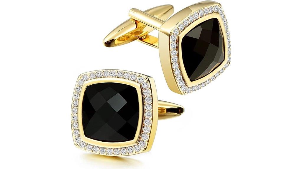 gold diamond cufflinks