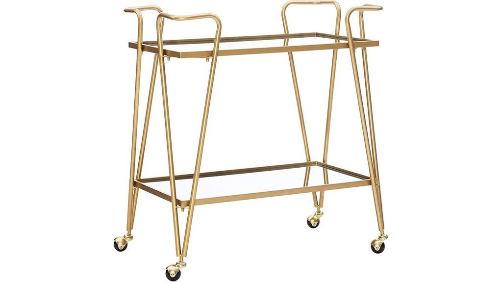 gold gina bar cart