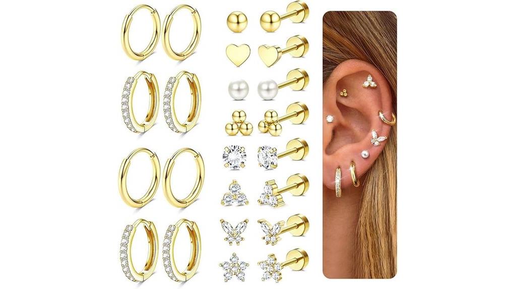 gold hypoallergenic hoop earrings