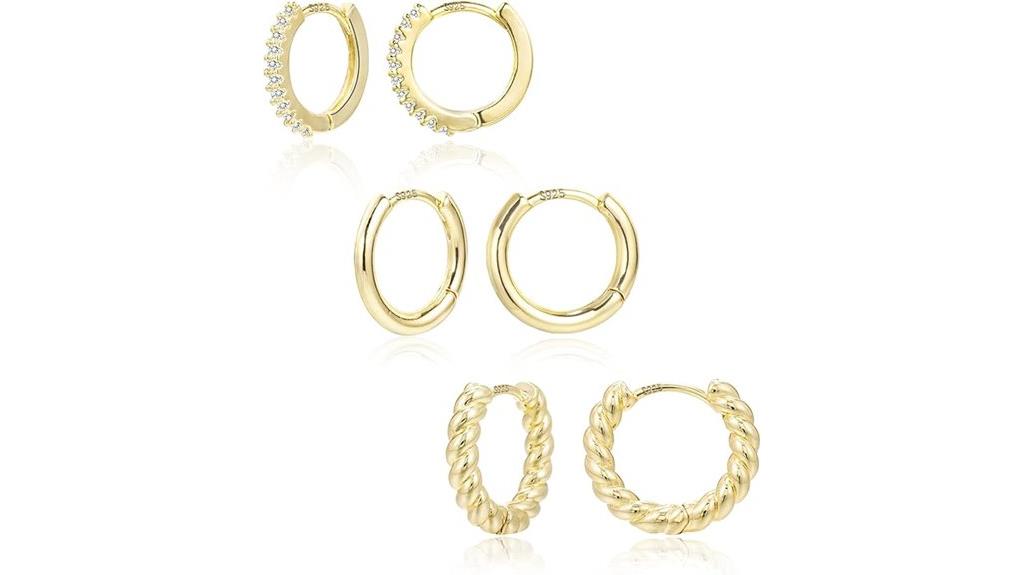 gold hypoallergenic huggie earrings