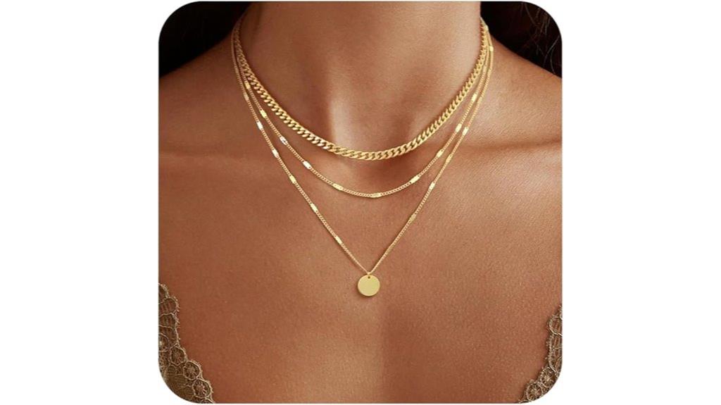 gold plated layering necklace