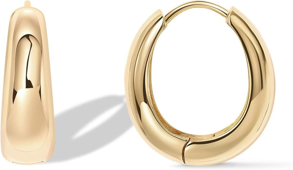 gold plated silver hoops