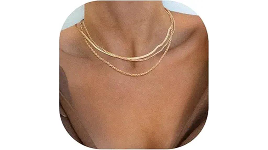 gold snake layered necklace