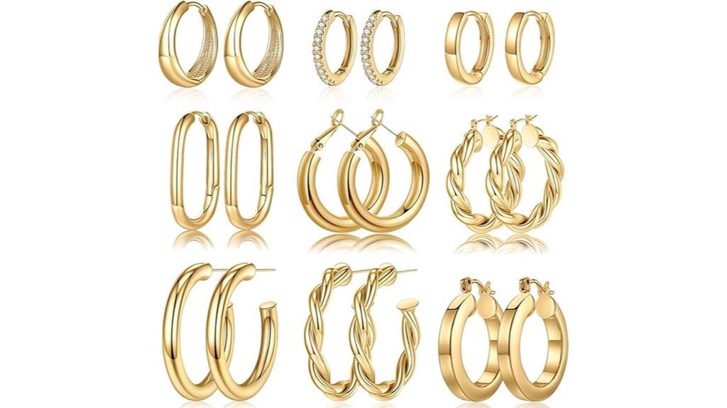gold sterling silver earrings