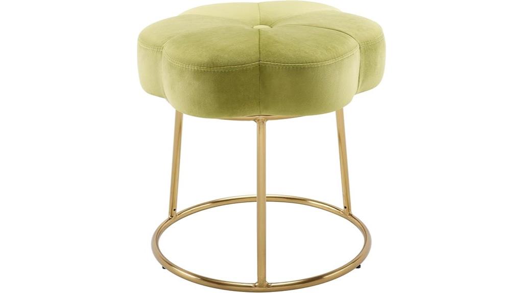 green and gold vanity stool