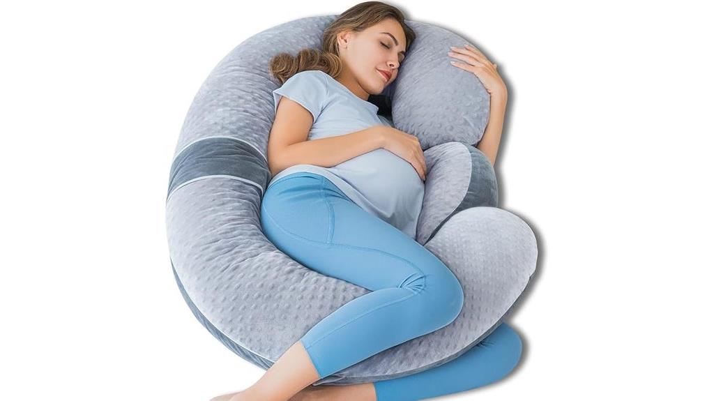grey velvet pregnancy pillow