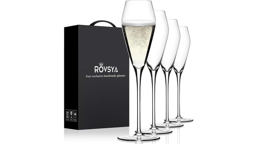 hand blown crystal champagne flutes