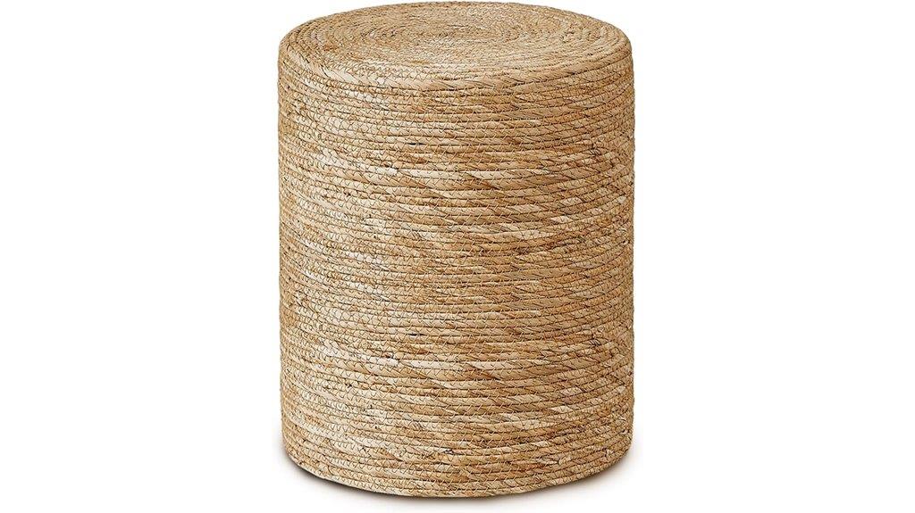 handwoven seagrass ottoman