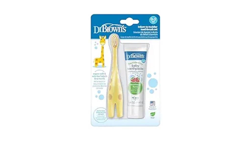 infant toothbrush and toothpaste