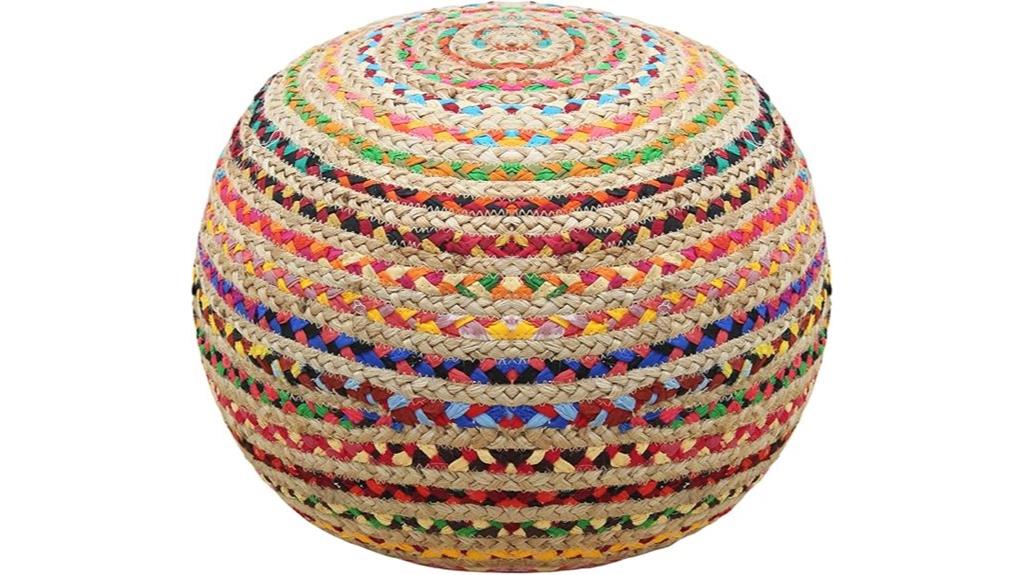 jute ottoman pouf design