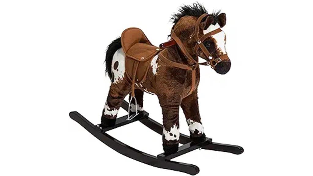 kids metal plush rocking horse