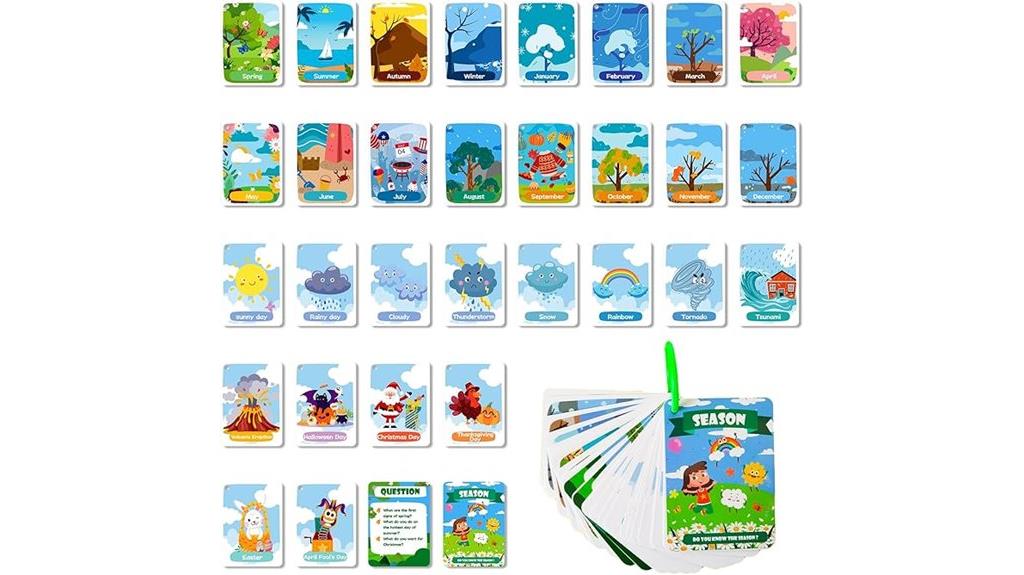 kids seasonal weather flashcards
