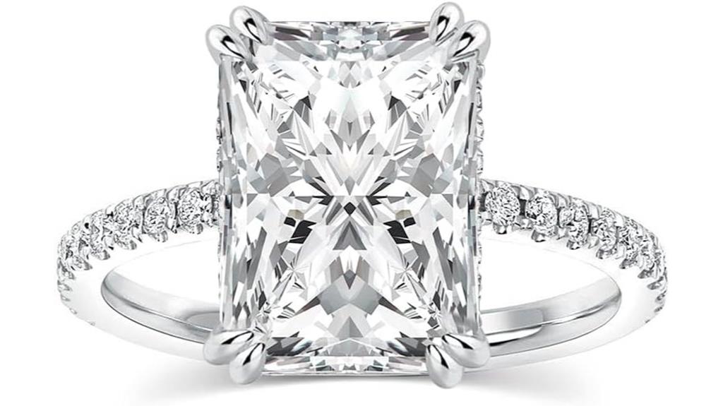 lab created moissanite engagement ring
