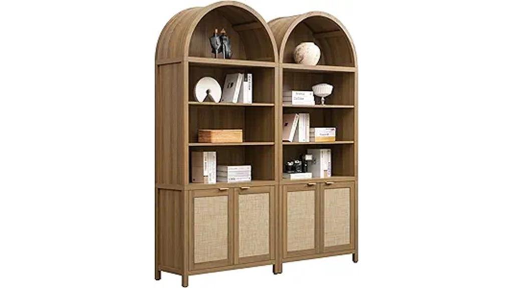large 5 tier arched bookcase
