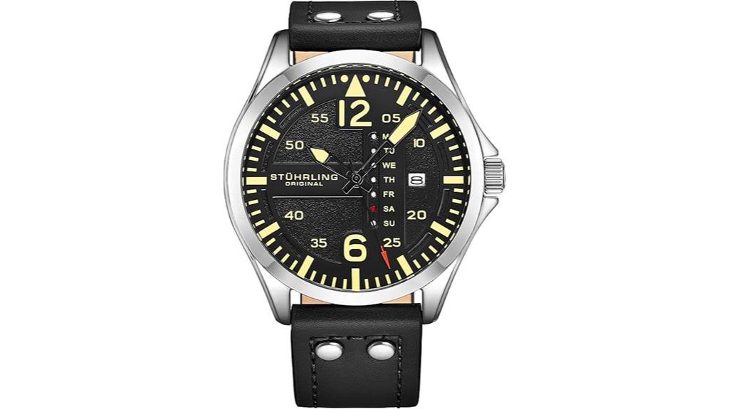 leather watch with rivets