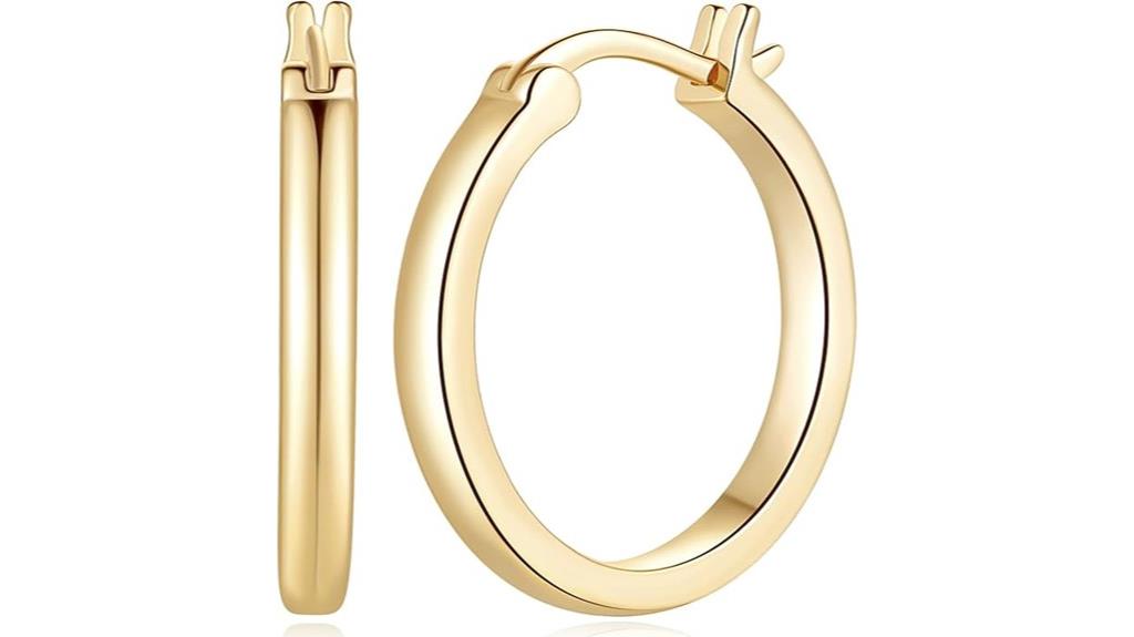 lightweight 14k gold hoops