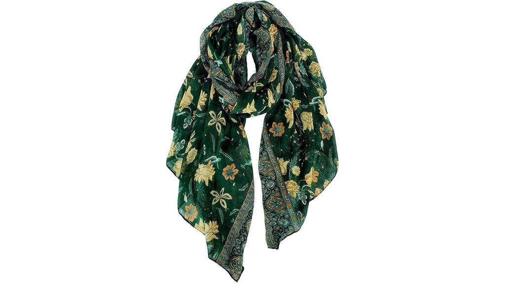 lightweight floral cotton scarf