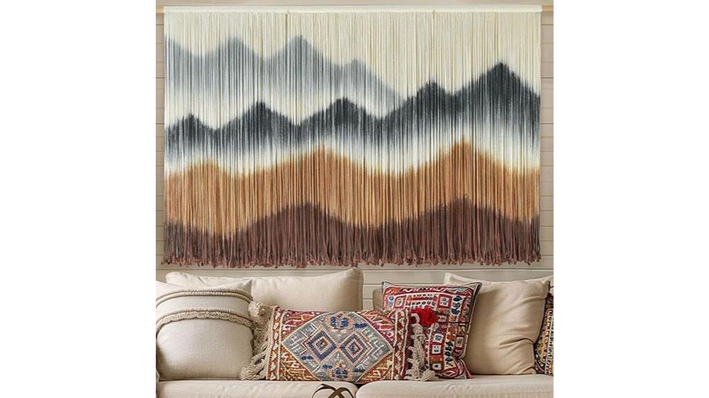 macrame mountain wall decor