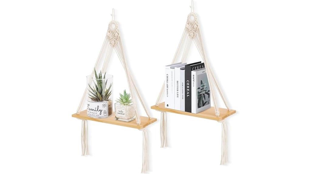 macrame shelf wall decor