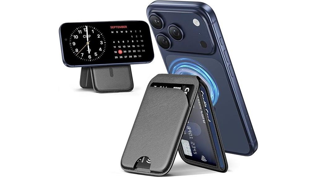 magnetic black wallet for iphone