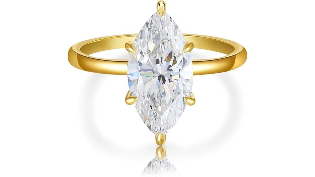 marquise moissanite engagement ring