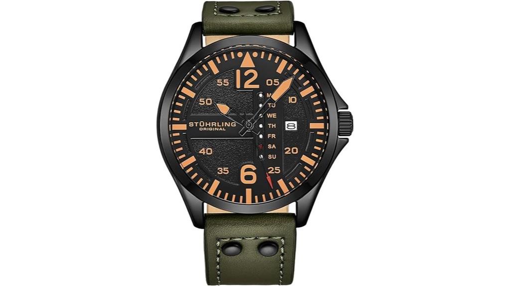 men s leather watch