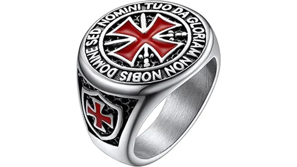 men s stainless steel cross ring