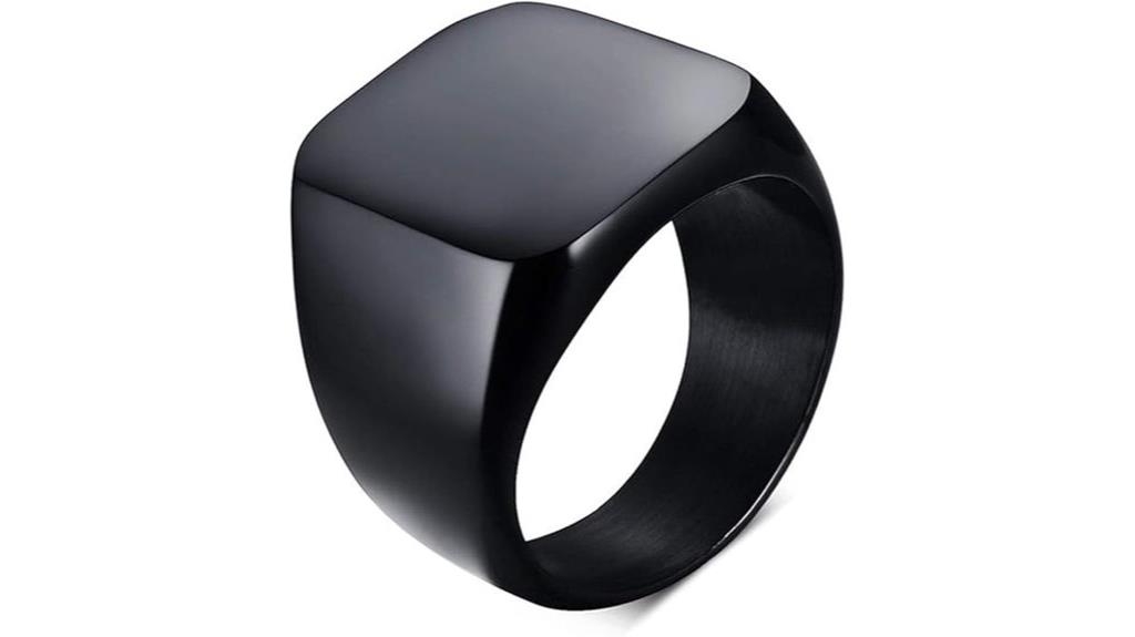 men s steel signet rings