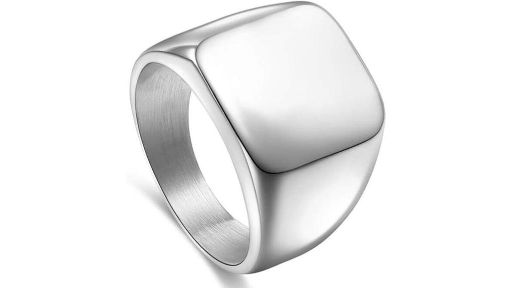 men s steel signet rings