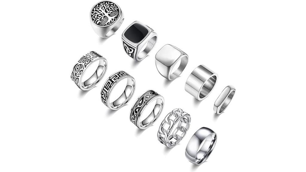 men s vintage signet ring set