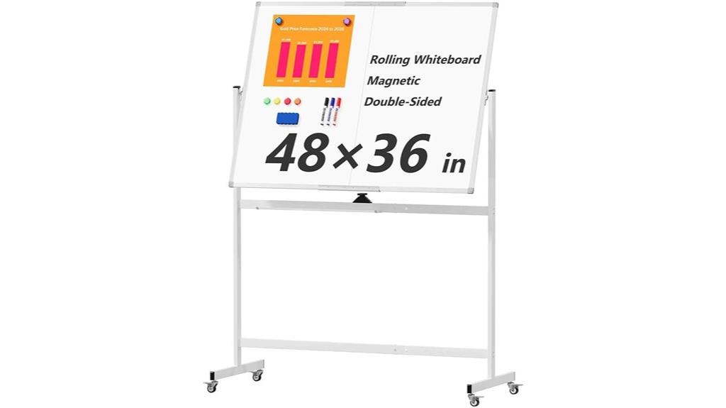mobile double sided whiteboard