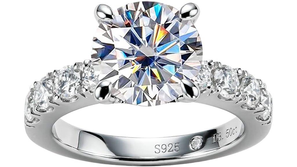 moissanite silver promise