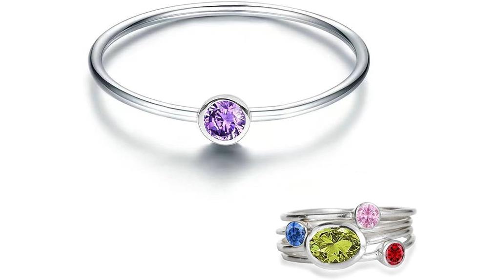 mother child birthstone rings