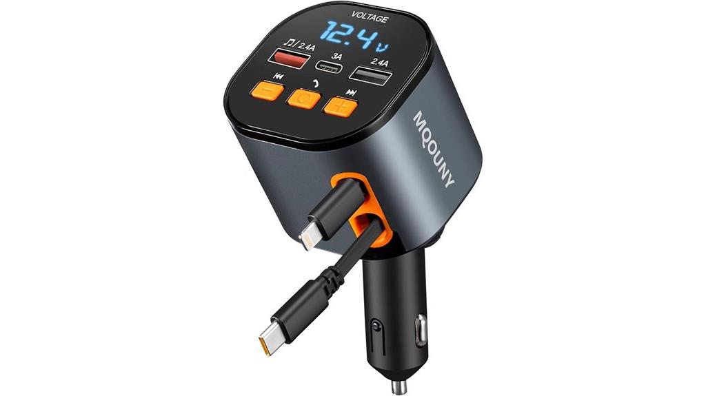 multi functional retractable car charger