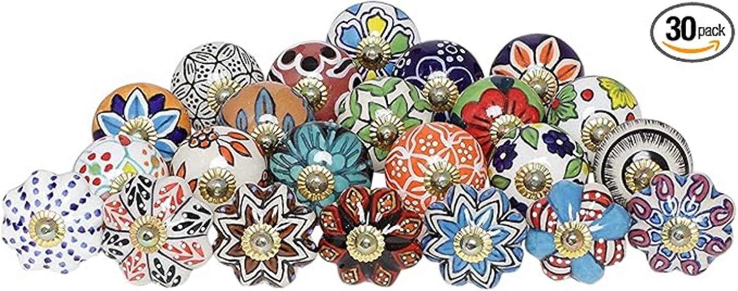 multicolor ceramic cabinet knobs